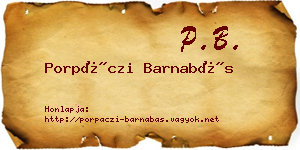 Porpáczi Barnabás névjegykártya