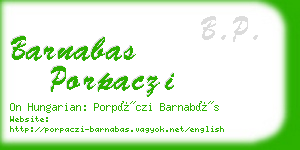 barnabas porpaczi business card